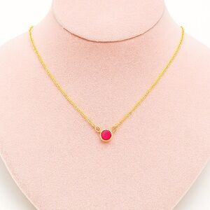 14K Gold Ruby Necklace